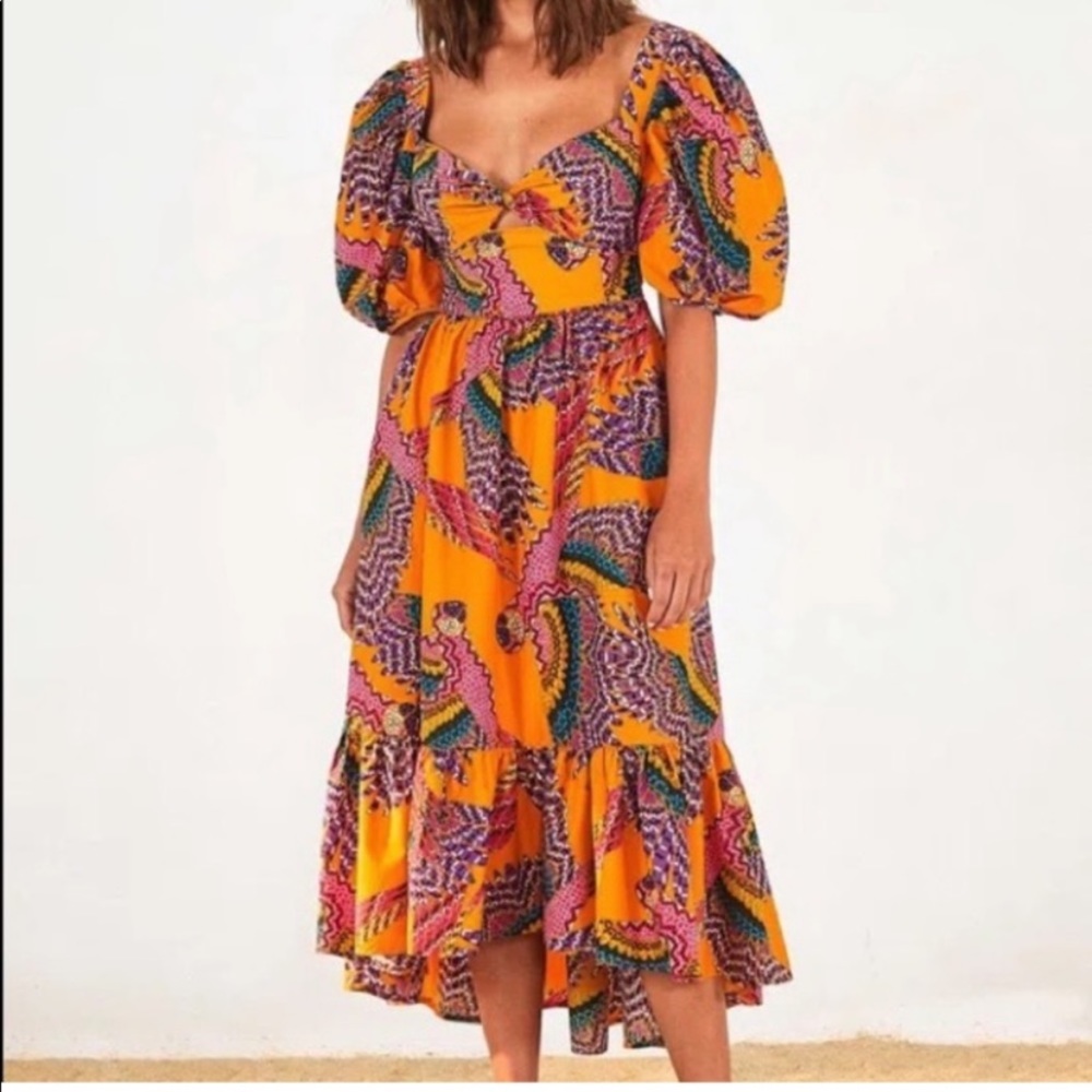Farm Rio | Beaded Macaws Midi Dress NWT - Picture 2 of 15